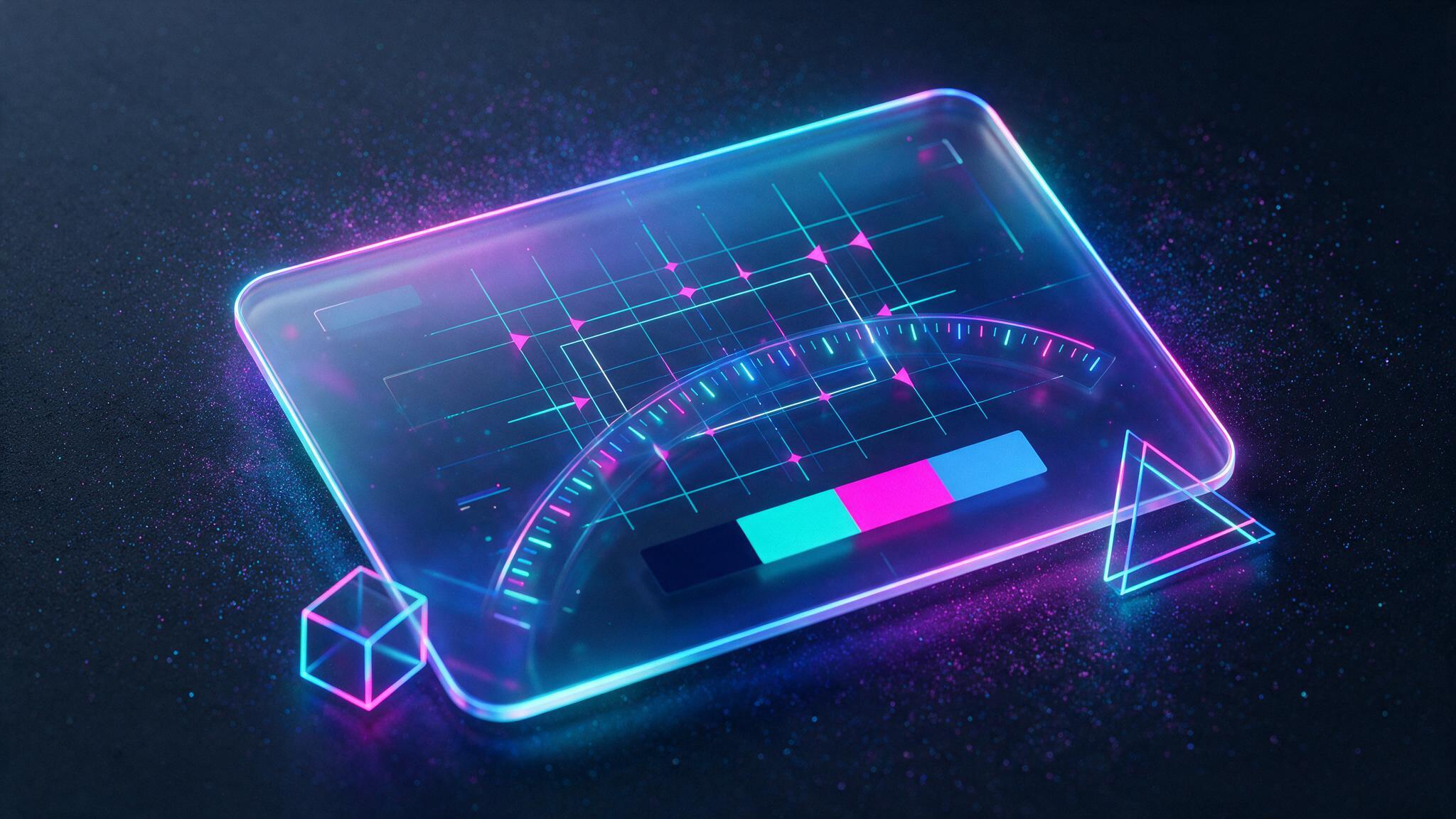 Brand guideline system with neon grid and color standards