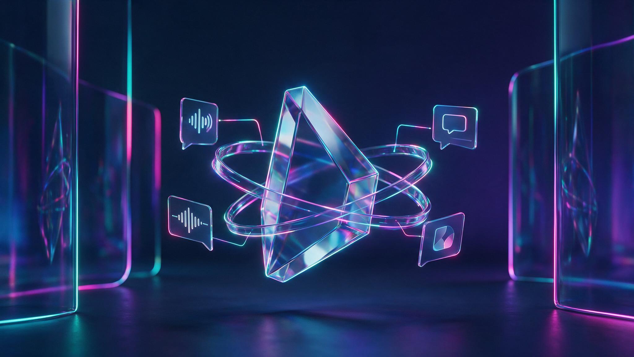 Brand messaging glass prism with communication signals