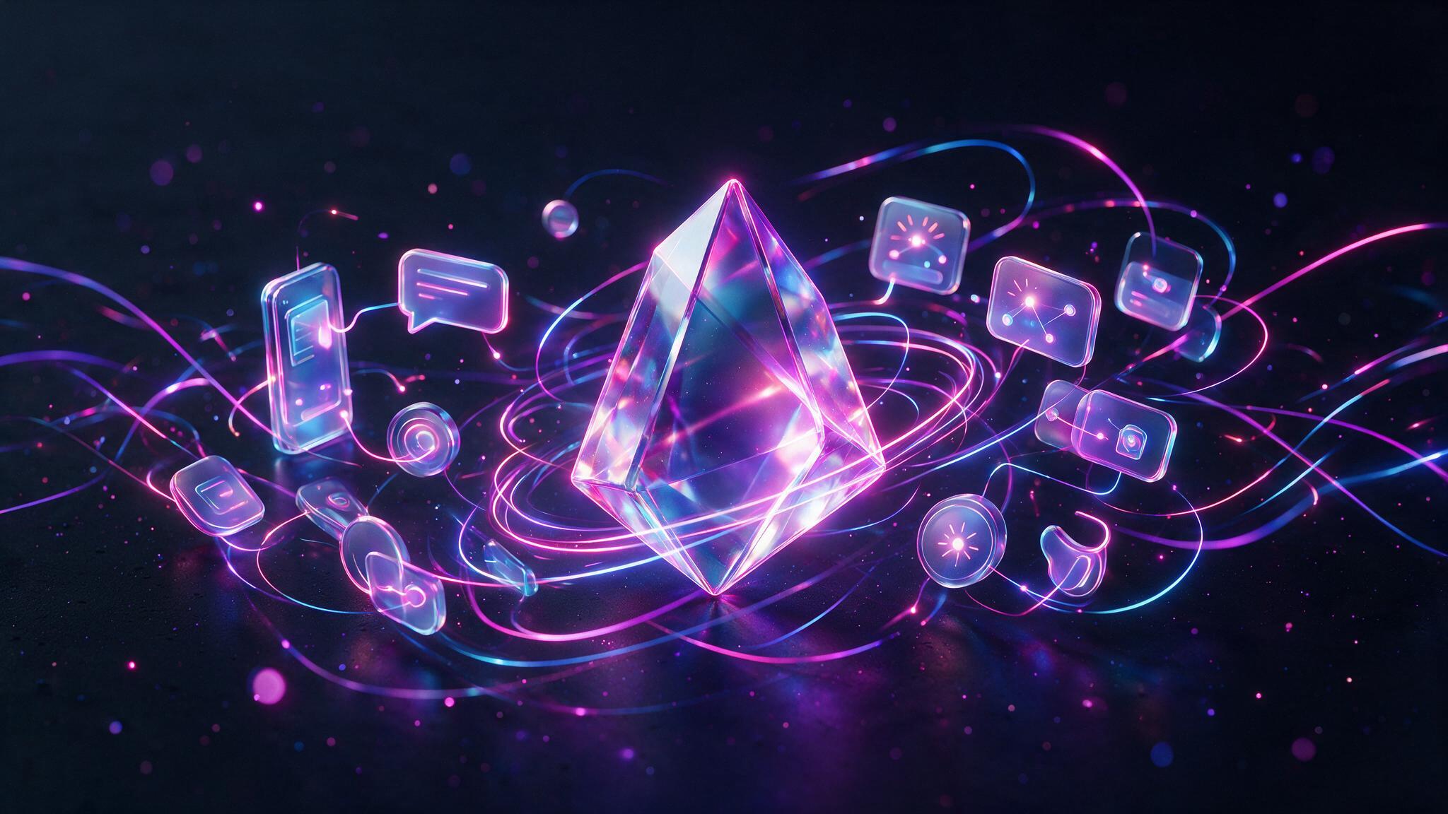 Neon glass brand prism showing strong creative impact across customer touchpoints
