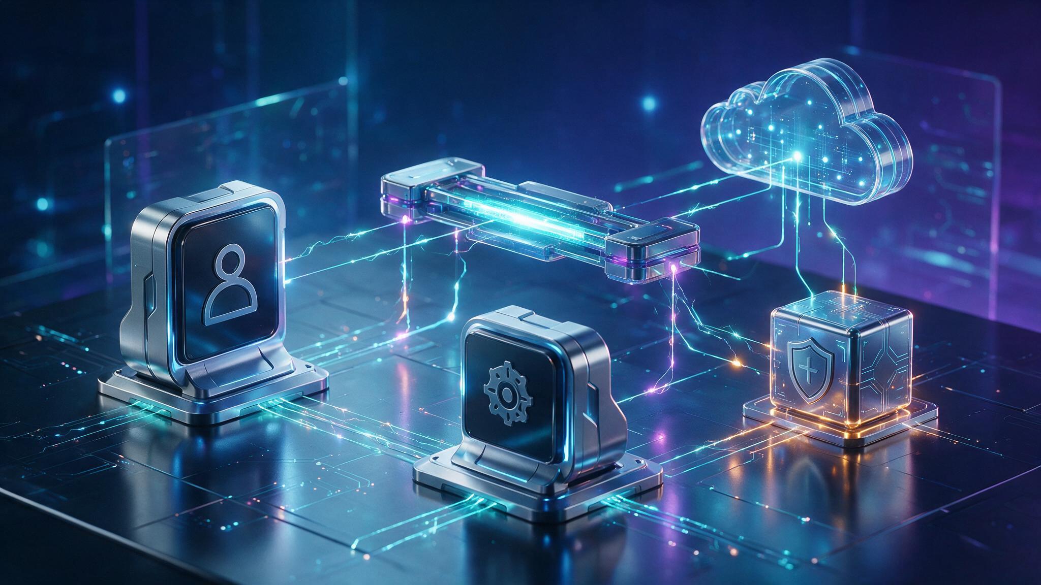 System integration ecosystem with cloud API CRM and secure data pathways